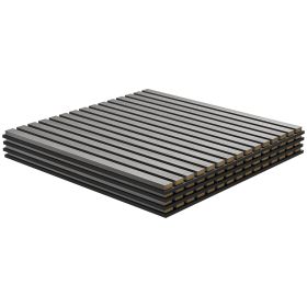 Acoustic Panels, 24"x24" Gray Wood Panels, 4-Pack, Sound Absorbing, Slat Wall Decor