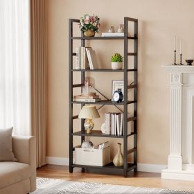 5 Tier Bookshelf, Home Office Bookcase Shelf Storage Organizer, Modern Book Shelf for Bedroom/Living Room/Home Office, Black