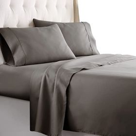 Twin Size Sheets Set - Bedding Sheets & Pillowcases w/ 16 inch Deep Pockets - Fade Resistant & Machine Washable - 3 Piece 1800 Series Twin Bed Sh (Color: grey, Piece Type: 3 Piece 1800 Series Twin)
