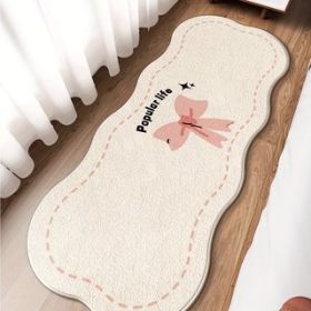 Runner rug Multicolored star pattern plush carpet - Machine washable bedroom runner mat, suitable for bedrooms, bay windows (Style: Bowknot, size: 40*120cm/16*47in)