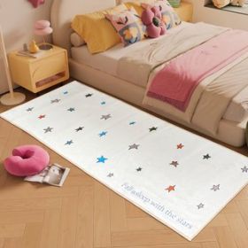 Runner rug Multicolored star pattern plush carpet - Machine washable bedroom runner mat, suitable for bedrooms, bay windows (Style: Star, size: 40*120cm/16*47in)